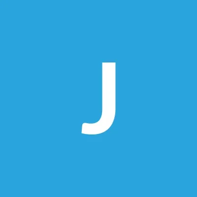 Bold white letter J centered on a light blue square background.